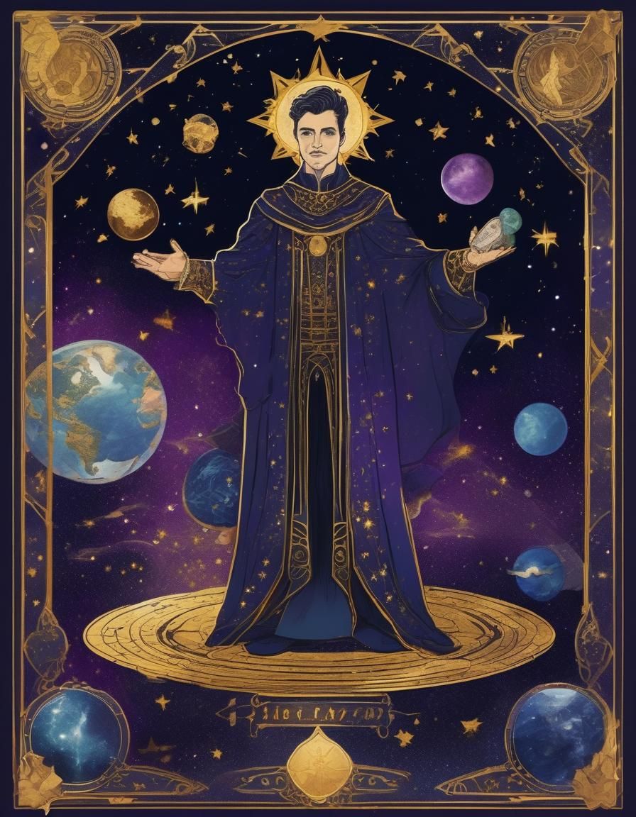 Magician Tarot Card Surrounded by Space