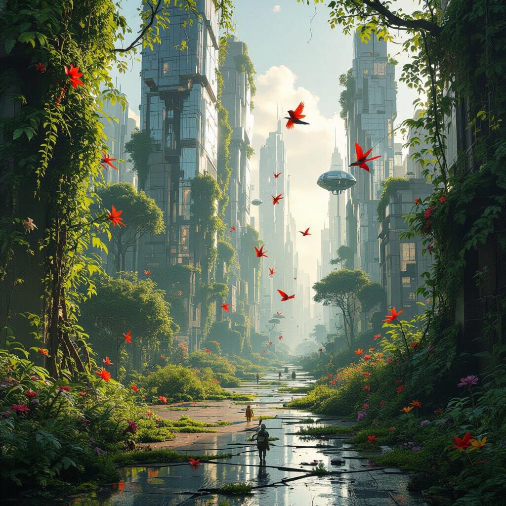 Nature Reclaims Futuristic City After Disaster