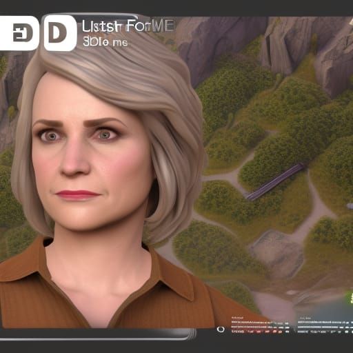 Leslie Knope 3D Rendering in Cinematic Style