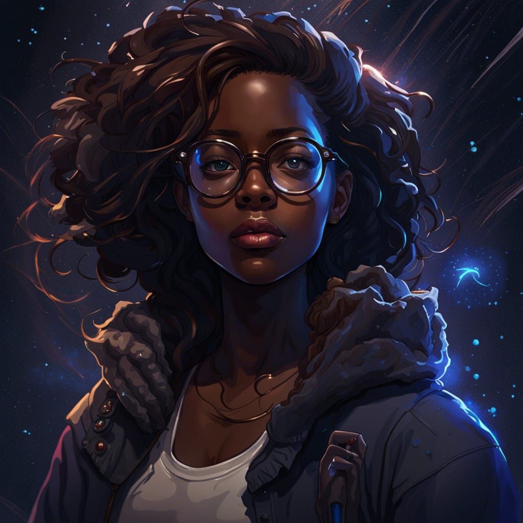 Star Girl Concept Art in Art Nouveau Style