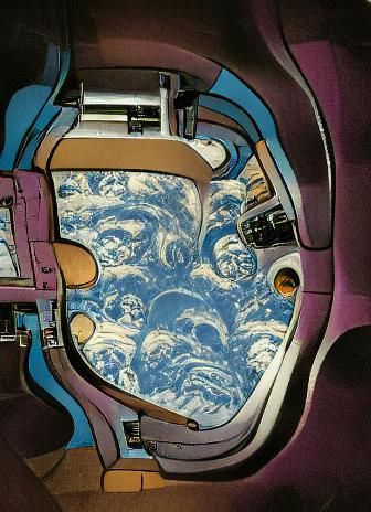 Retro Space Station Interior in Kirby Style