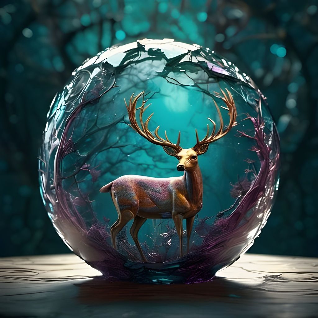 Night Deer Generated from Merge Prompt
