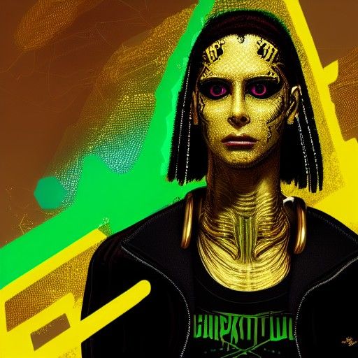 Cobra Boy Portrait in Cyberpunk Graffiti Style