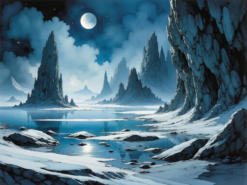 <lora:Nivis:1.0> fantasy scene :: breathtaking fantasy portrait landscape ocean, Complex contrast, HDR, Sharp, soft Cine...