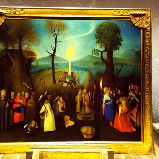 Vampires Gather in Symbolist Oil Painting Style