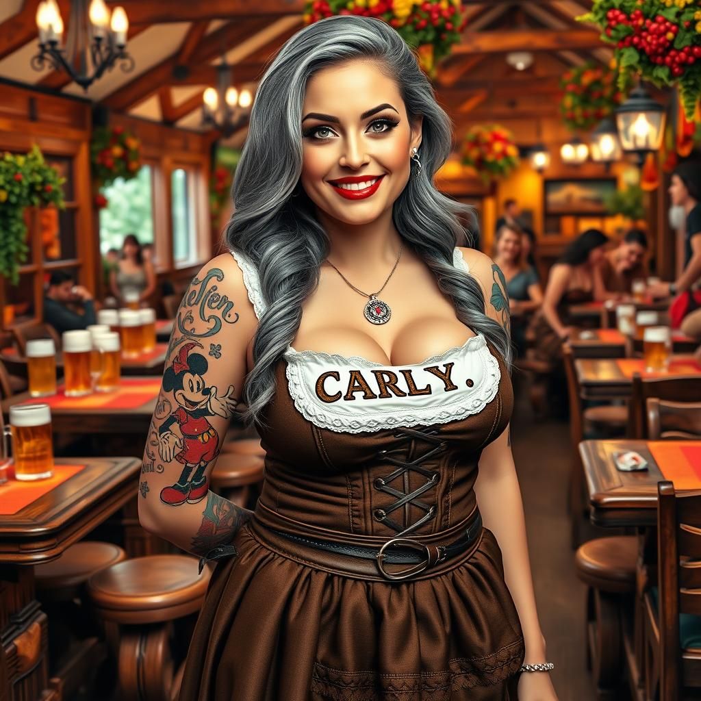 Oktoberfest Beauty in German Beer Garden Scene