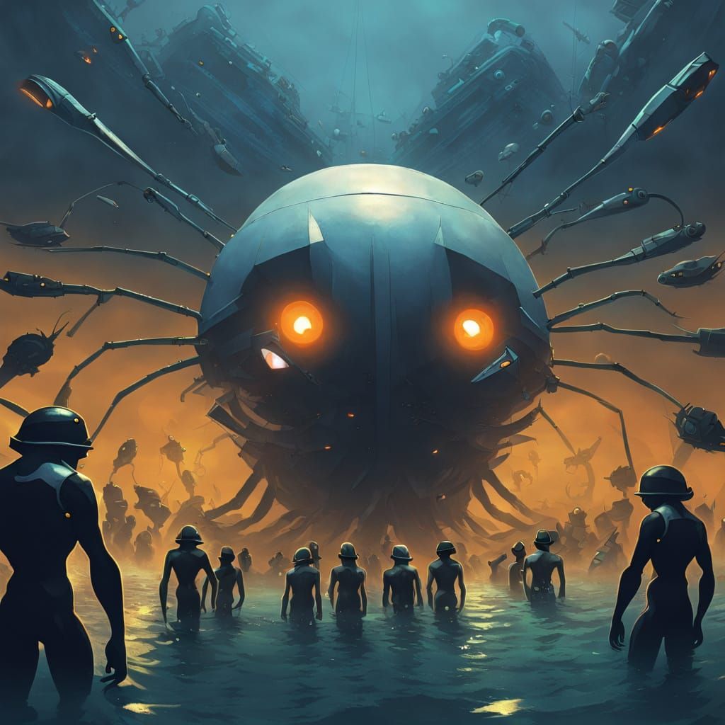 Maniacal Supervillain Commands Robot Army in Underwater Dome