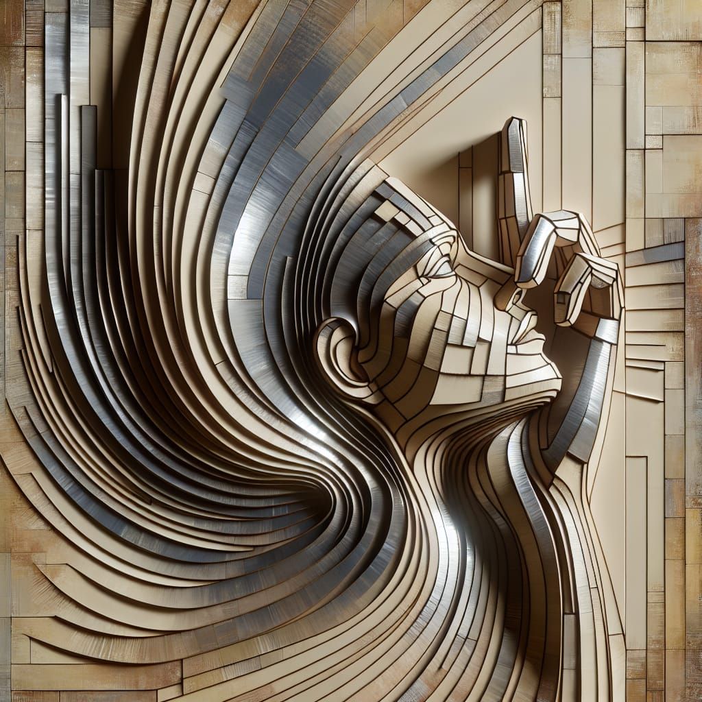 Abstract Earth Art Sculpture with Infinite Gesture