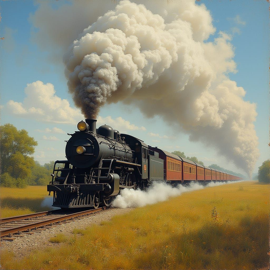 Train Smoke Reveals Impressionistic Rural Landscape