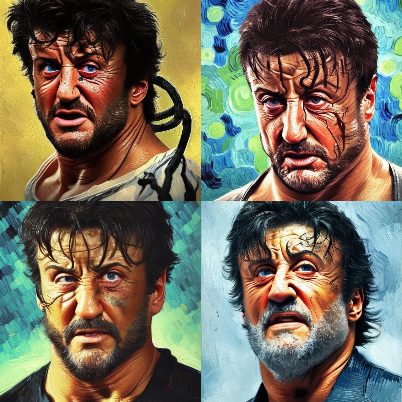 Photorealistic Portrait Blending Van Gogh and Digital Art