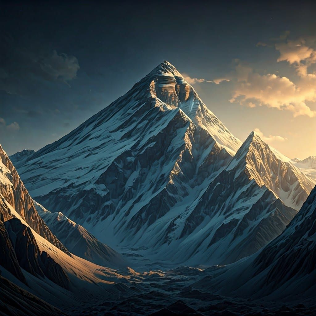 Majestic Snow-Capped Everest in Hyper-Realistic Style