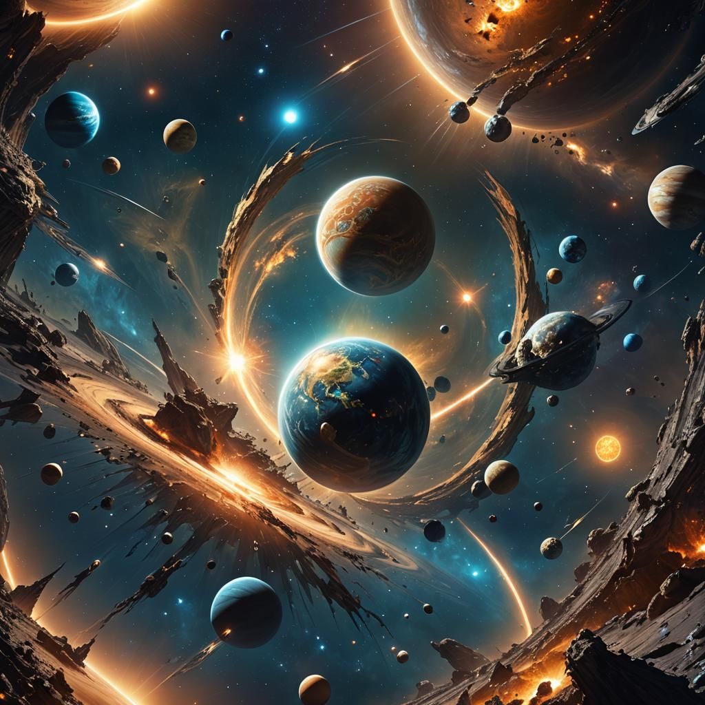 Vibrant Planetary Concept Art in a Sci-Fi Style