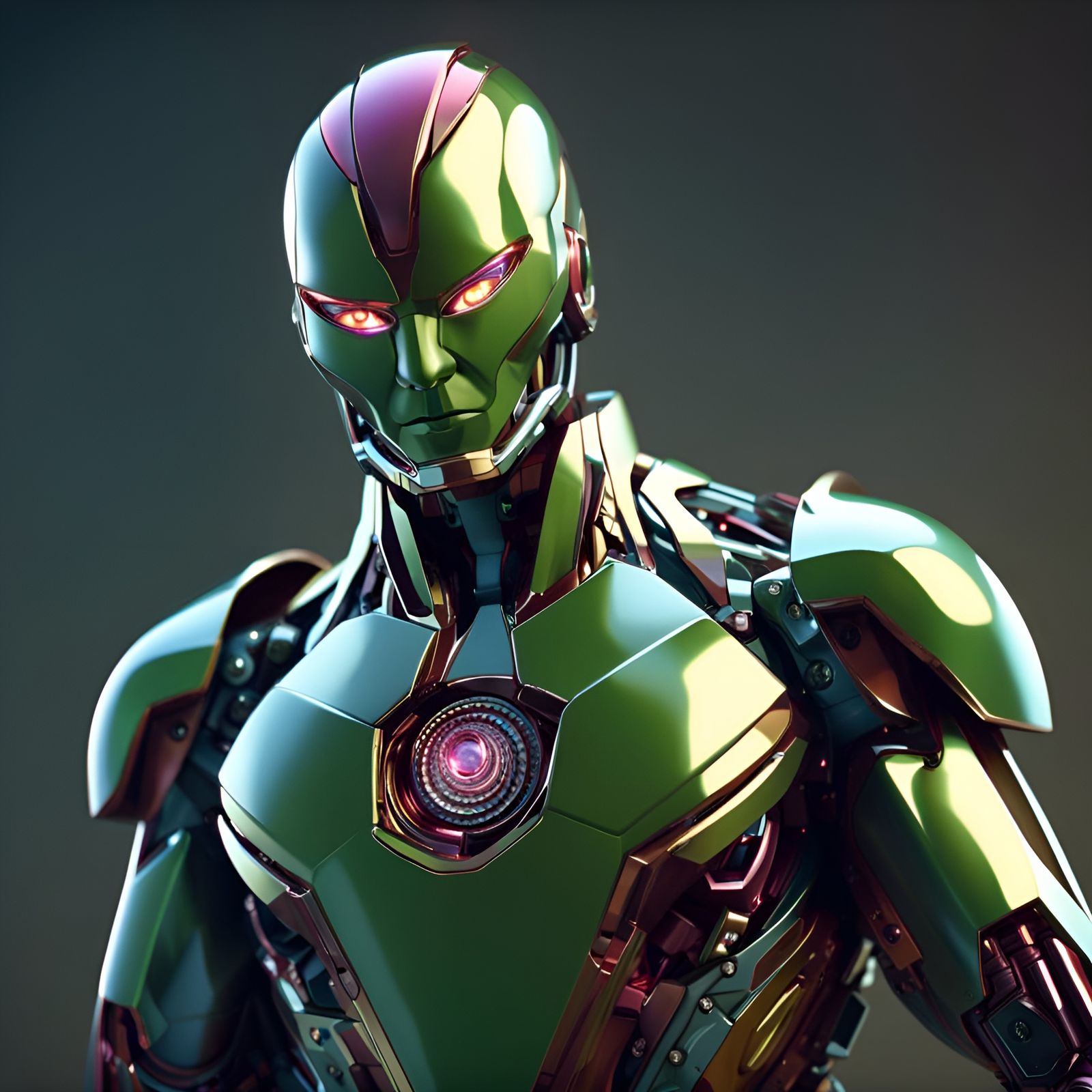 Vision Android in Futuristic 3D Render