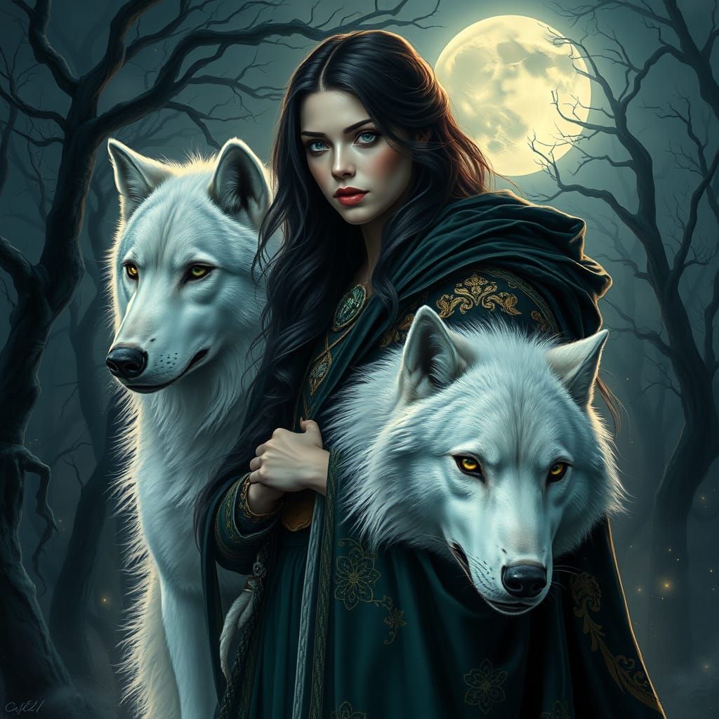 Ethereal Goddess of the Mystic Forest in Futuristic Realism