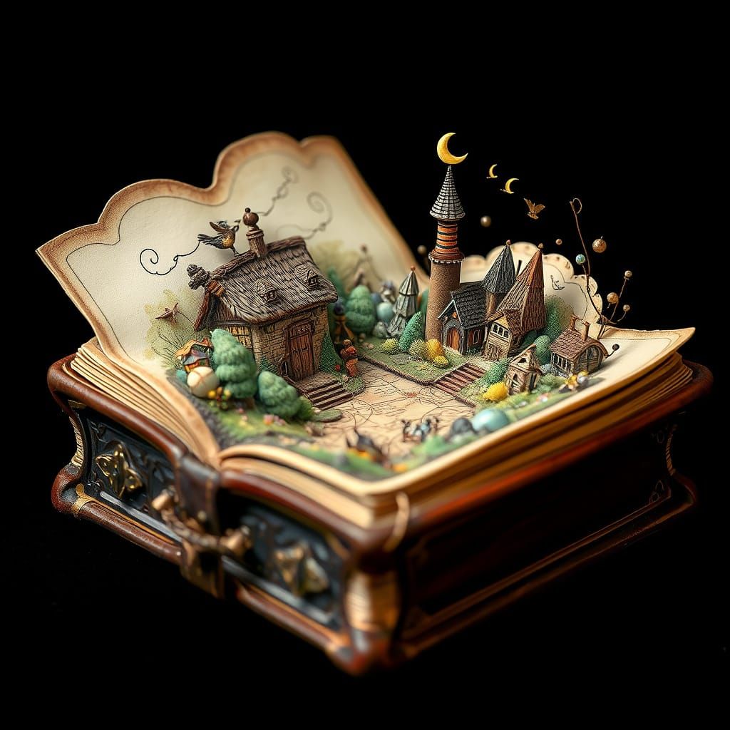 Miniature World Bursts From Vintage Book