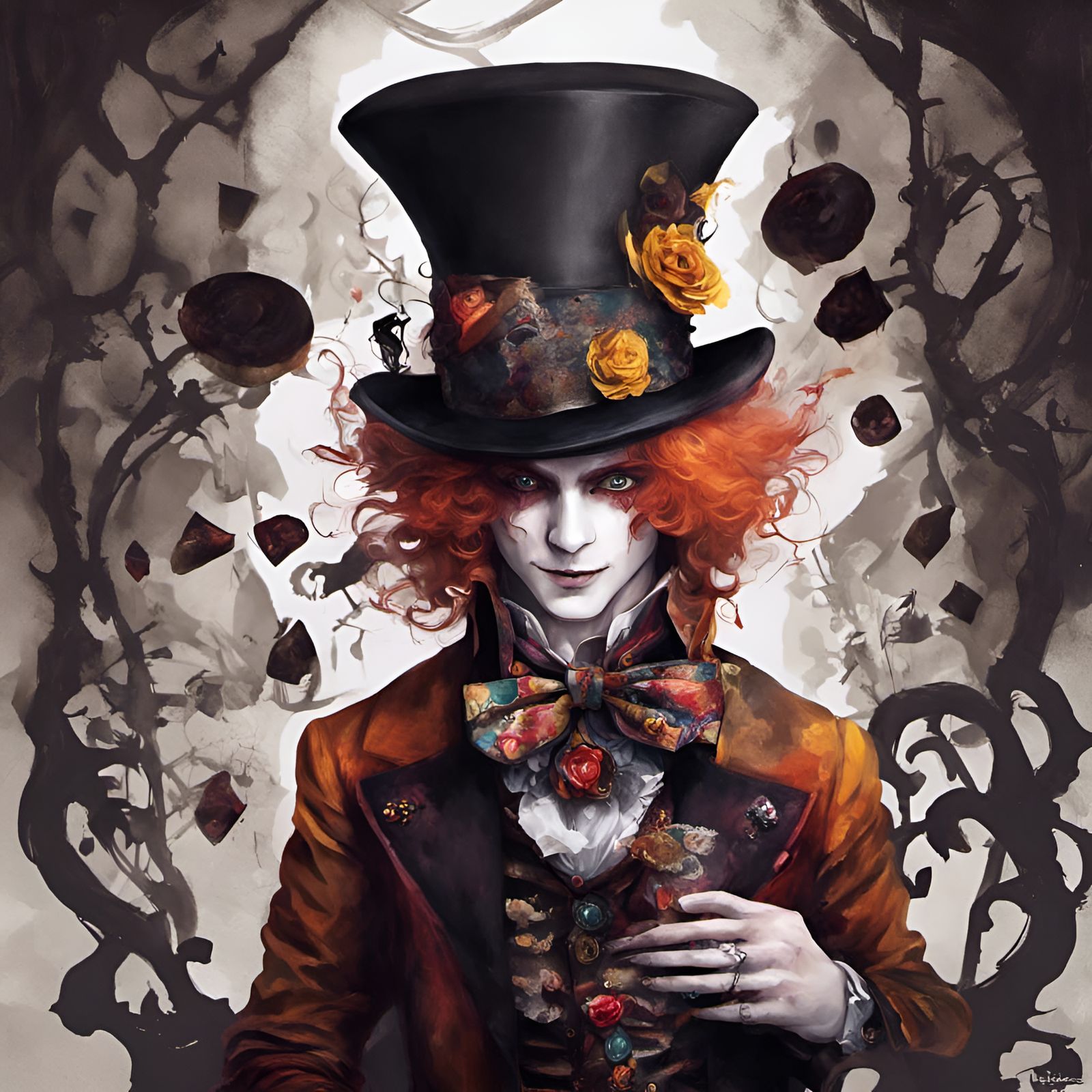 Mad Hatter in Gothic Romantic Decorative Style
