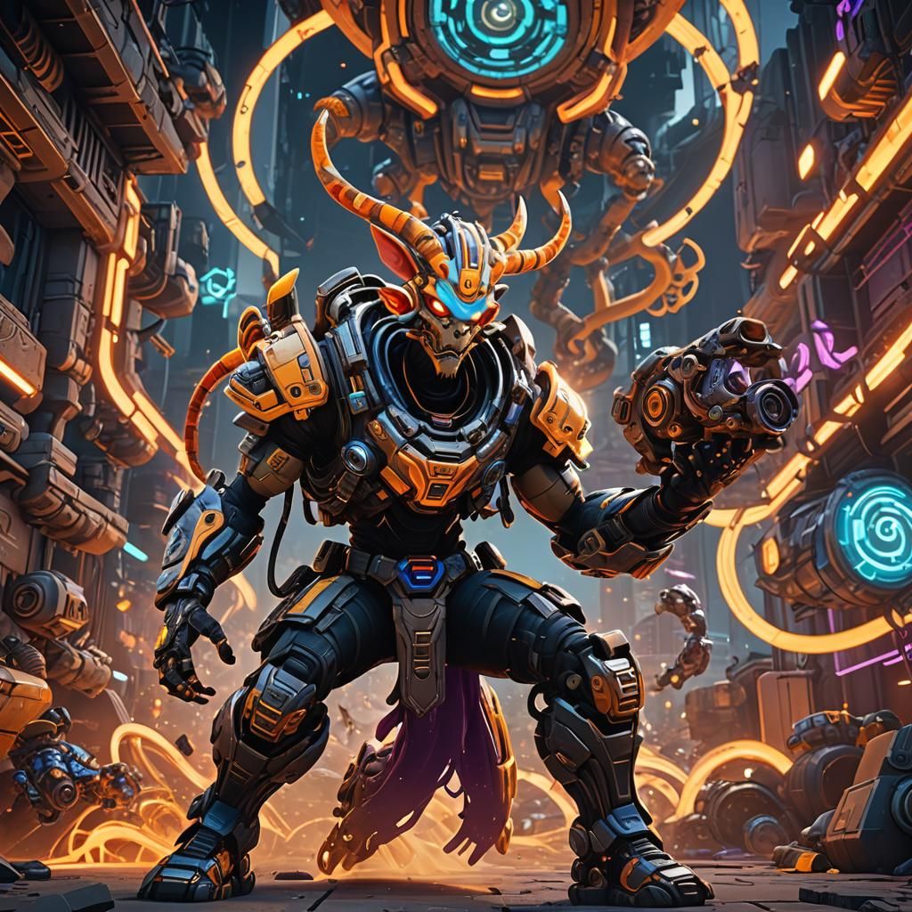 Jey Uso Biomechanical Concept Art in Unreal Engine