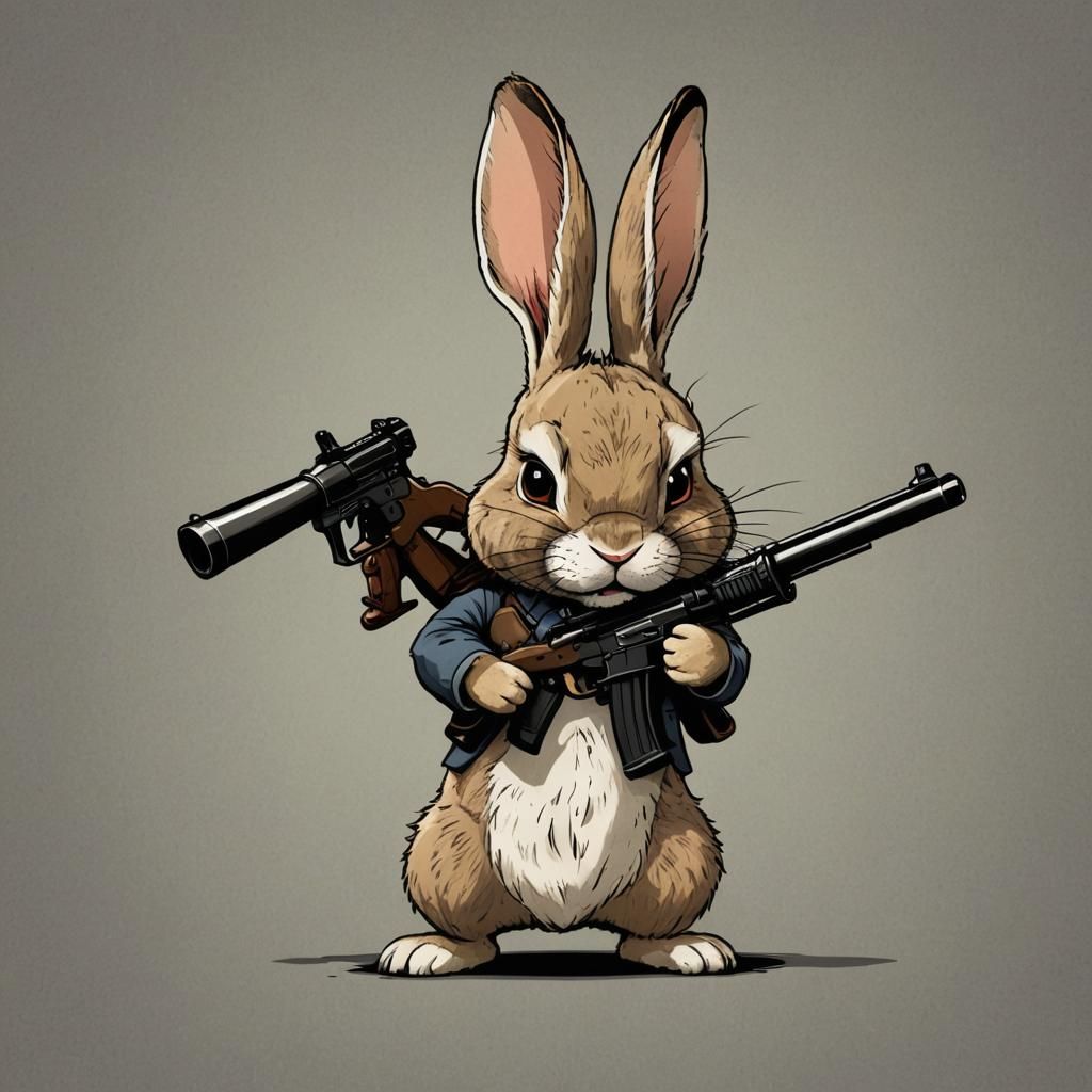 Angry Rabbit with a Gun
