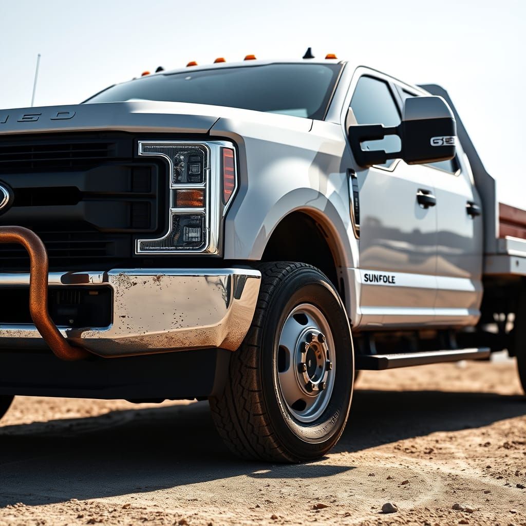 Ford F-350 Flatbed Truck in Detailed Digital Art