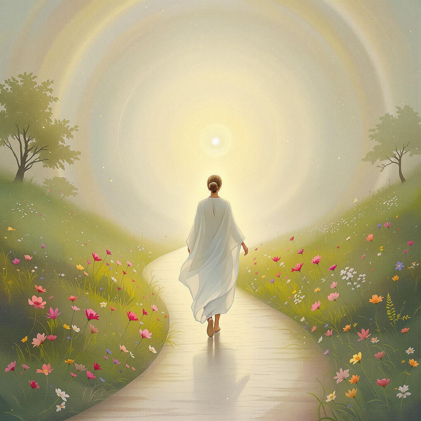 Ethereal Woman Embarks on Spiritual Odyssey in Whispers of C...