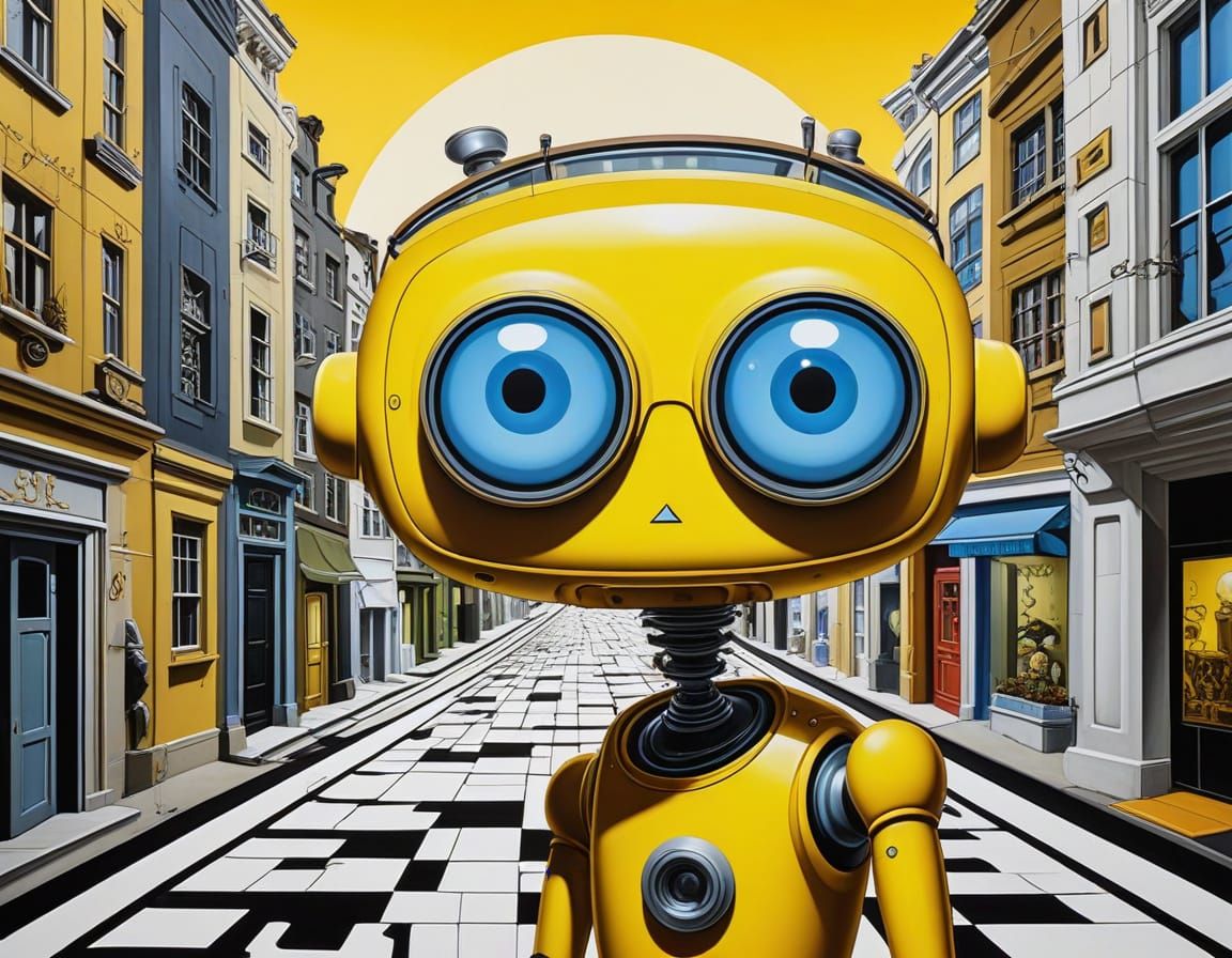 Robot Artist Paints Surrealist Dreamscape