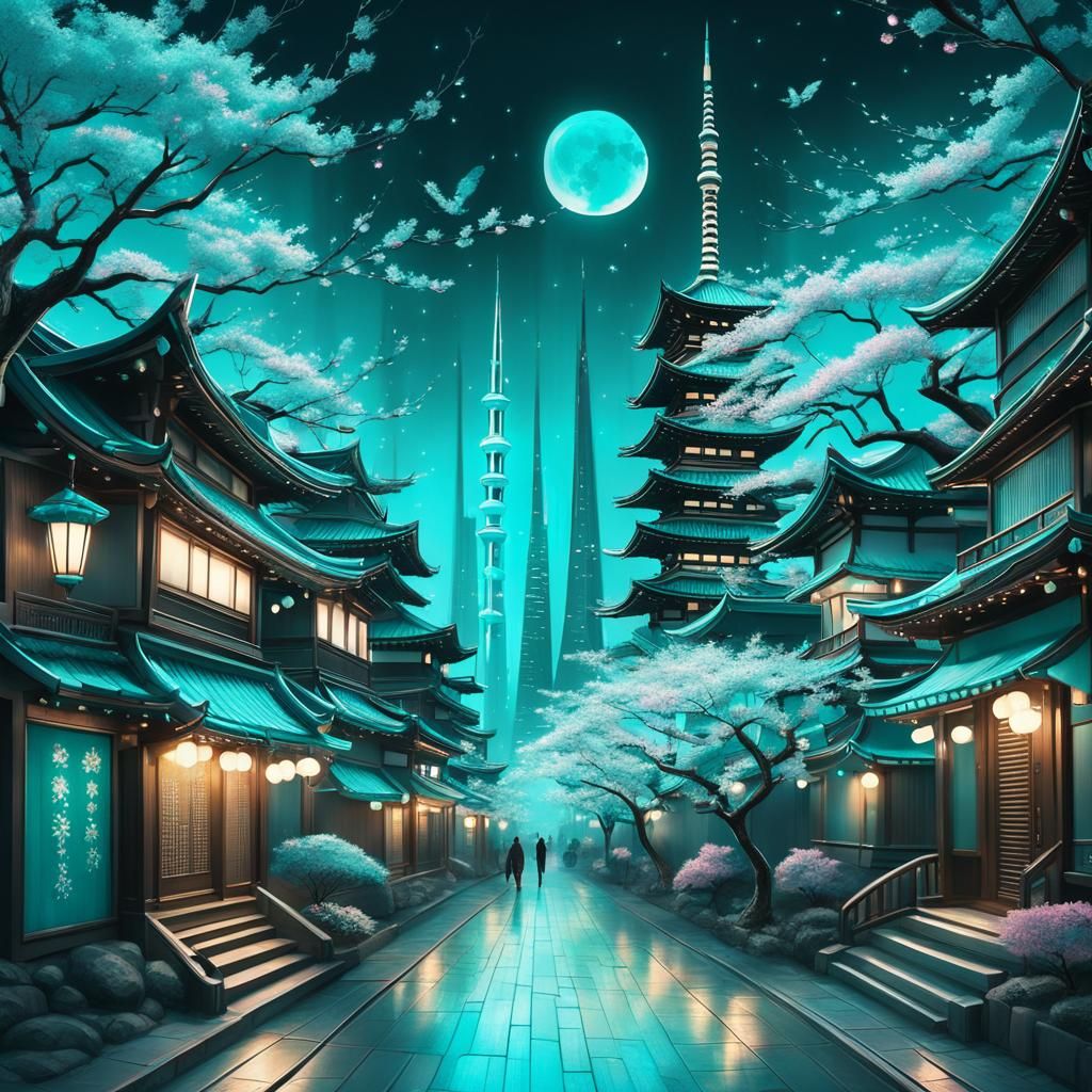 Futuristic Cityscape at Night