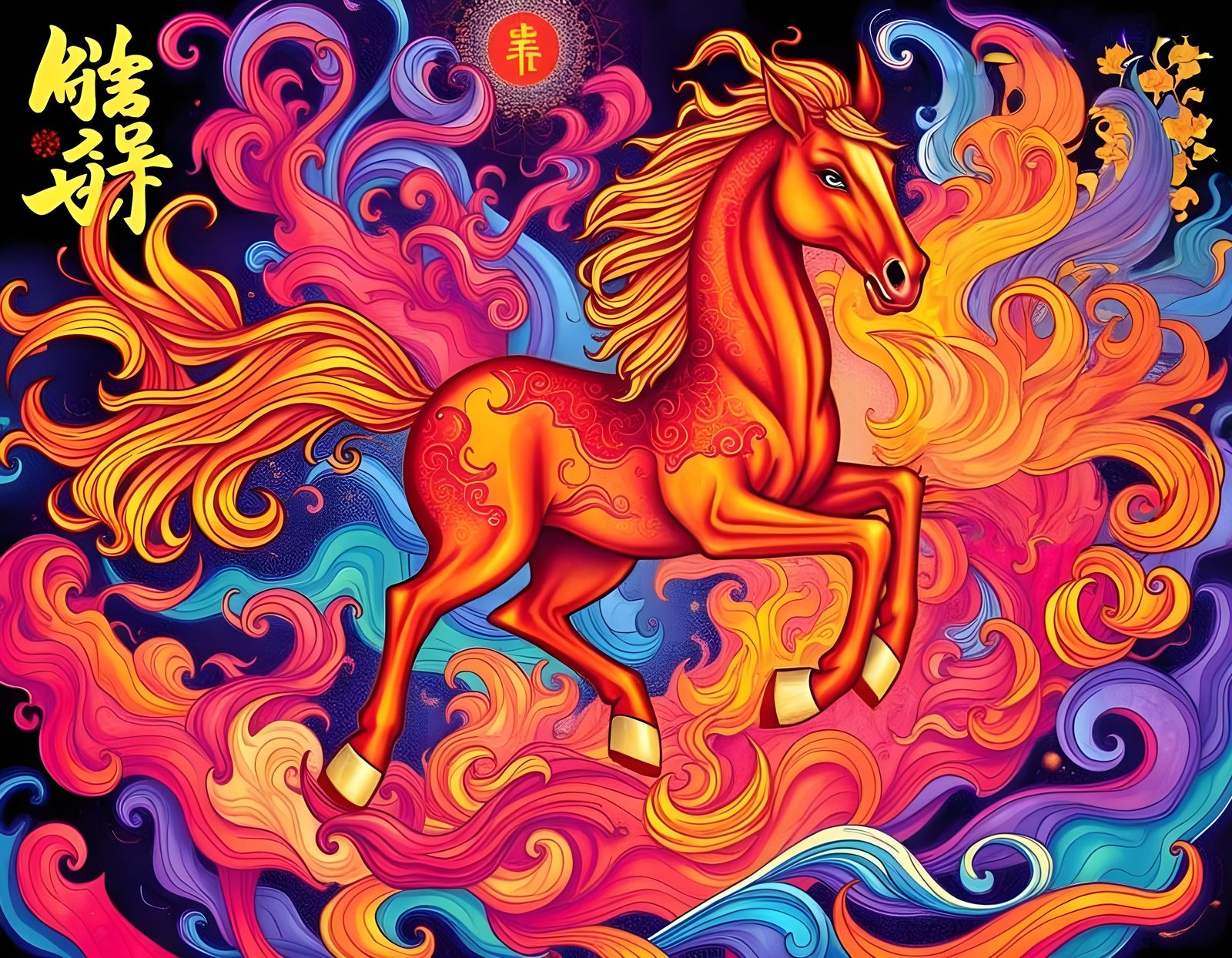 Fire Horse Stampedes Through Mystical Landscape for Chinese ...