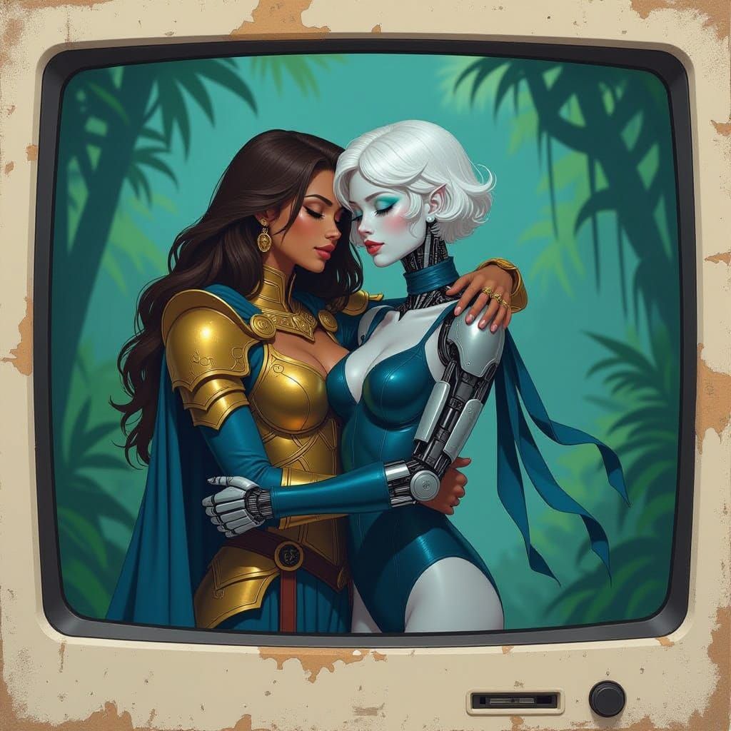 Embrace in the Jungle: Digital Painting on CRT Screen