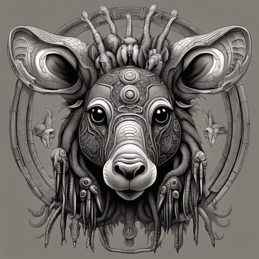 The gangliest possible hybrid of a giraffe-koala-echidna-ant...