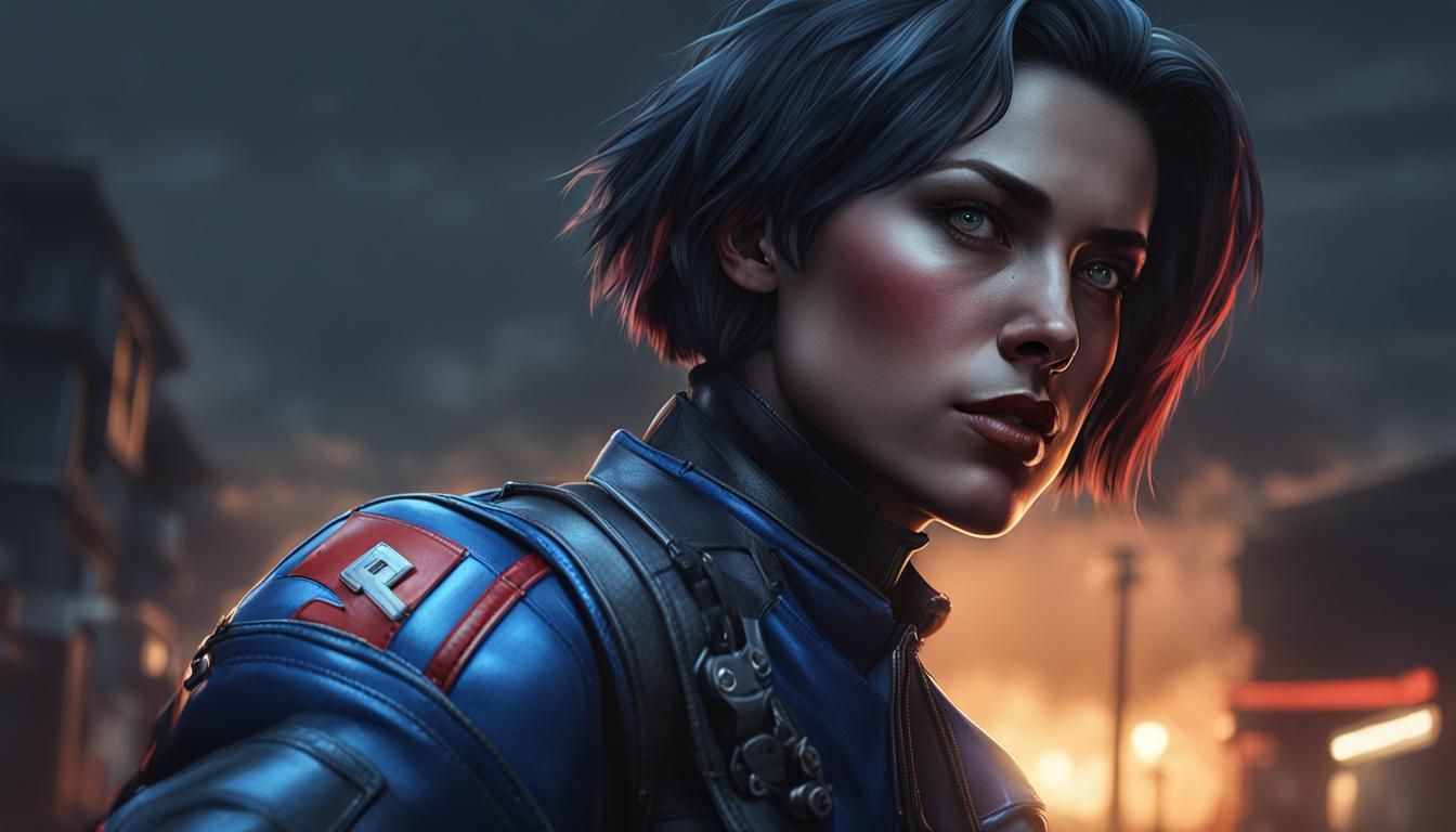 Butch Biker Leads Escape from Suburbia: Dark Fantasy Art