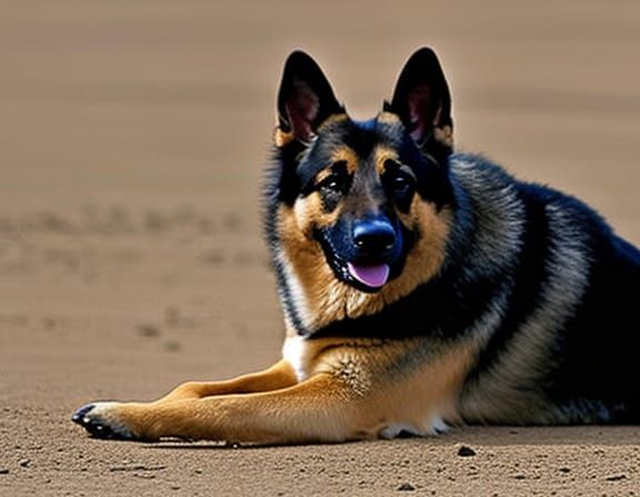 Loyal German Shepherd Dog Portrait