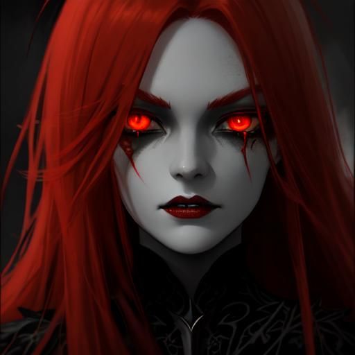 Beautiful Vampire Portrait in Dark Fantasy Style