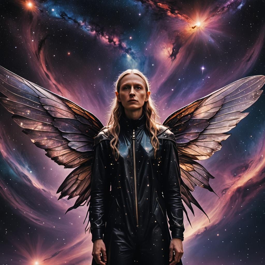 Alien Fairy in a Munch-Inspired Galaxy