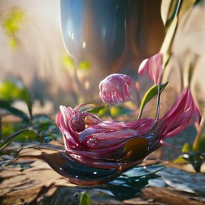 Hyperrealistic Flower, Digital Oil Painting