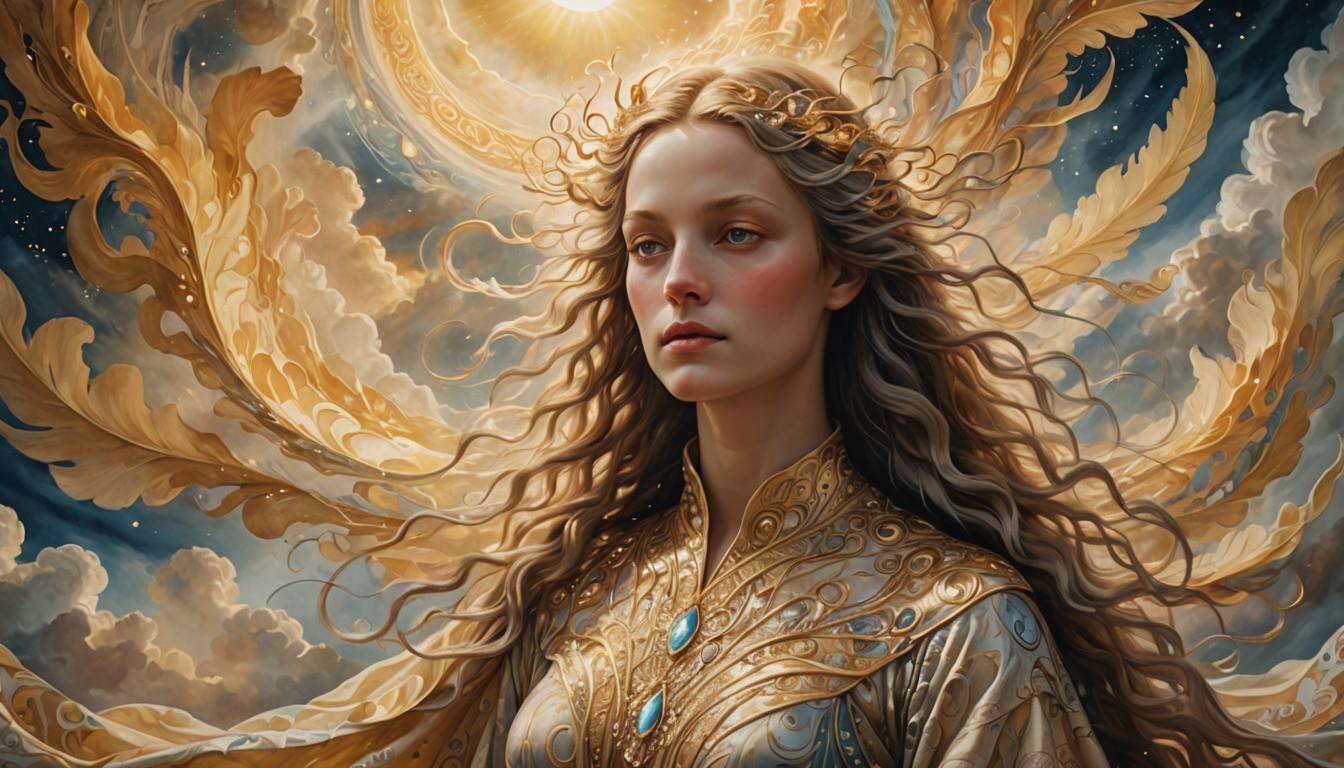 Radiant Godlike Being in Dreamy Surrealism