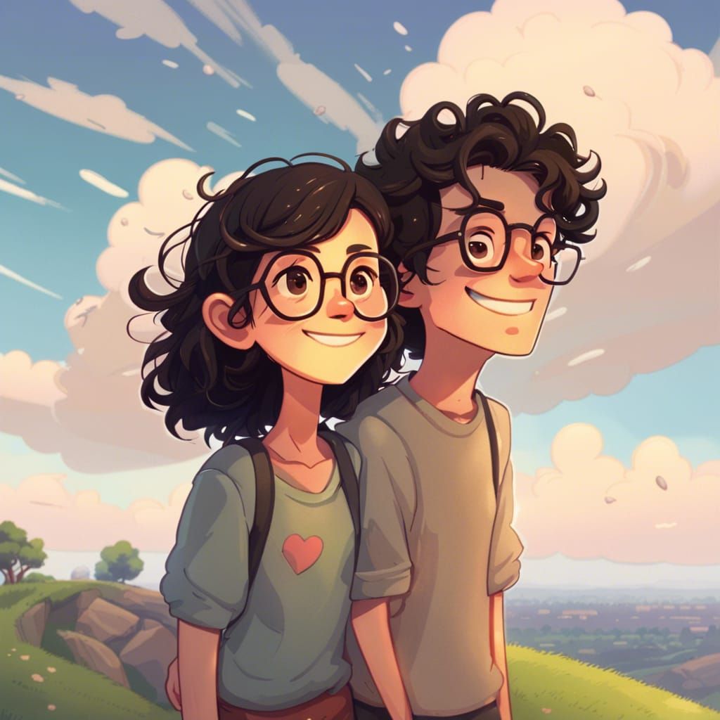 Heartfelt Hilltop Portrait with Bokeh