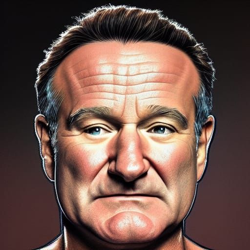 Detailed Portrait of Robin Williams in Digital Art Style