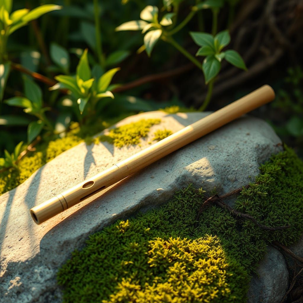 Ethereal Reed Flute in a Serene Chinese Landscape
