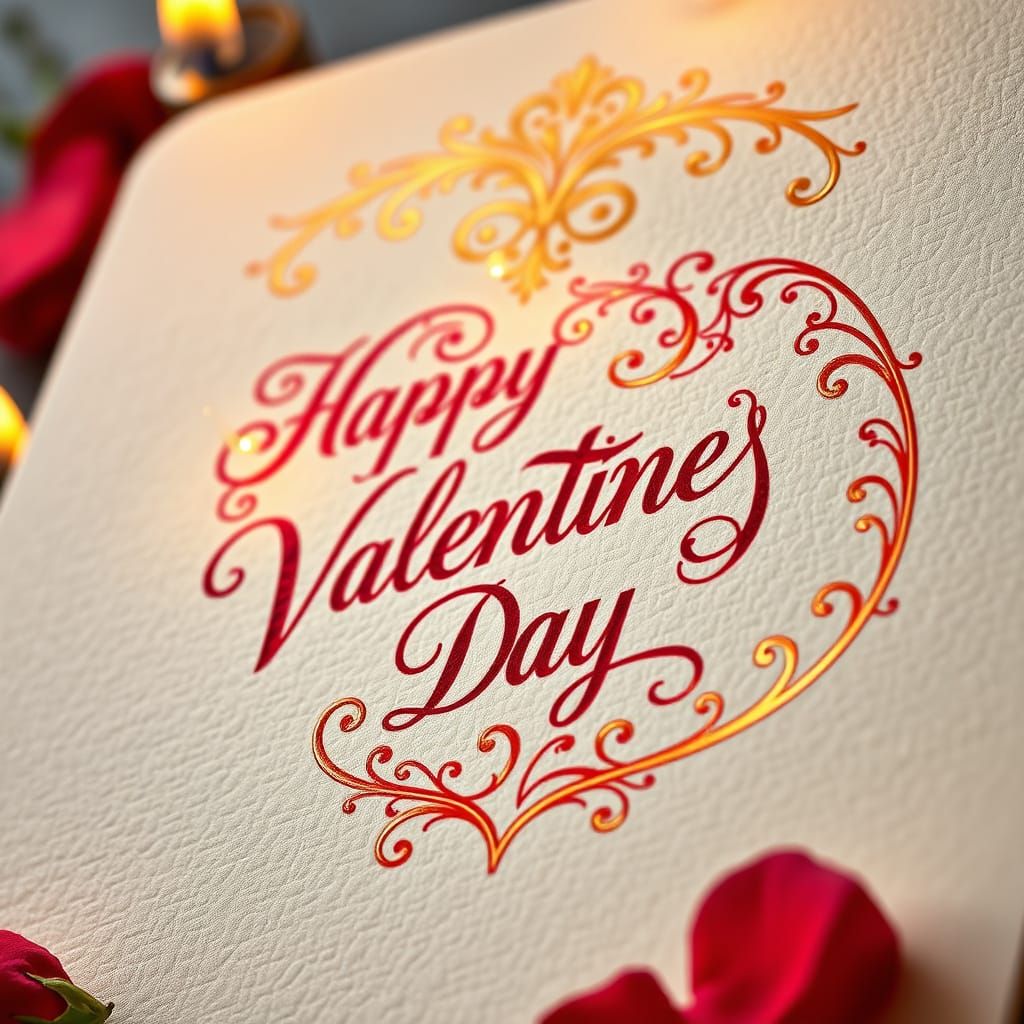 Romantic Valentine's Day Card in Luxurious Victorian Style
