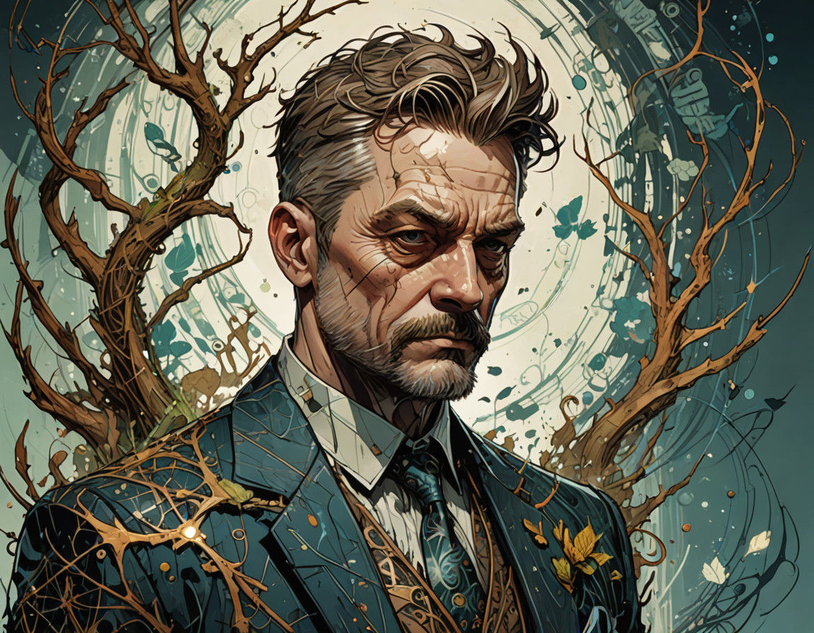 Gotham City's Bio Punk Commissioner in Gritty Urban Landscap...