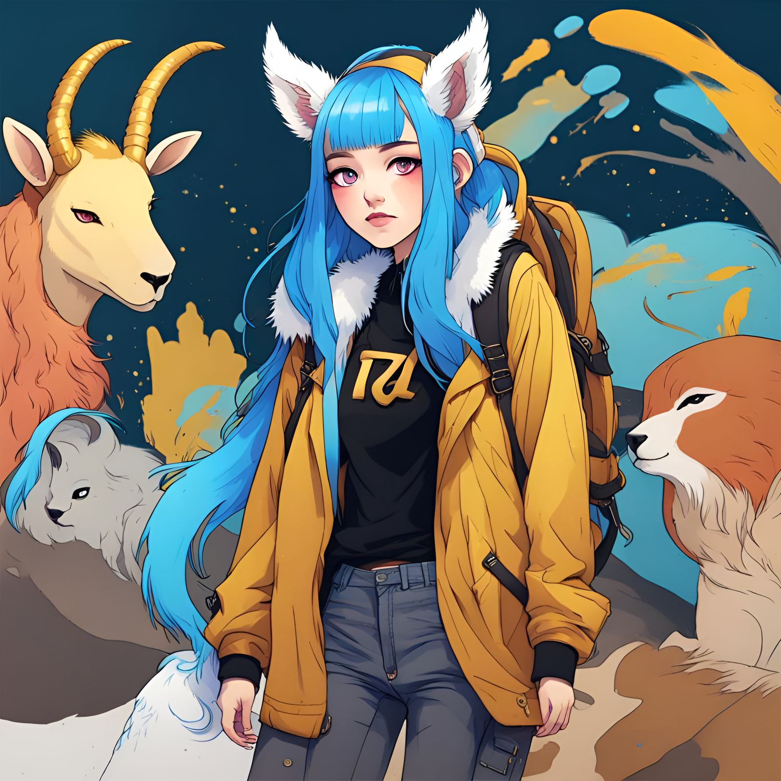 Korean Woman with Horns on Airship Deck