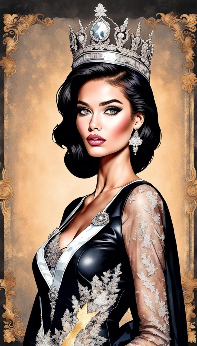 Gothic Beauty Queen: A Digital Mixed Media Portrait