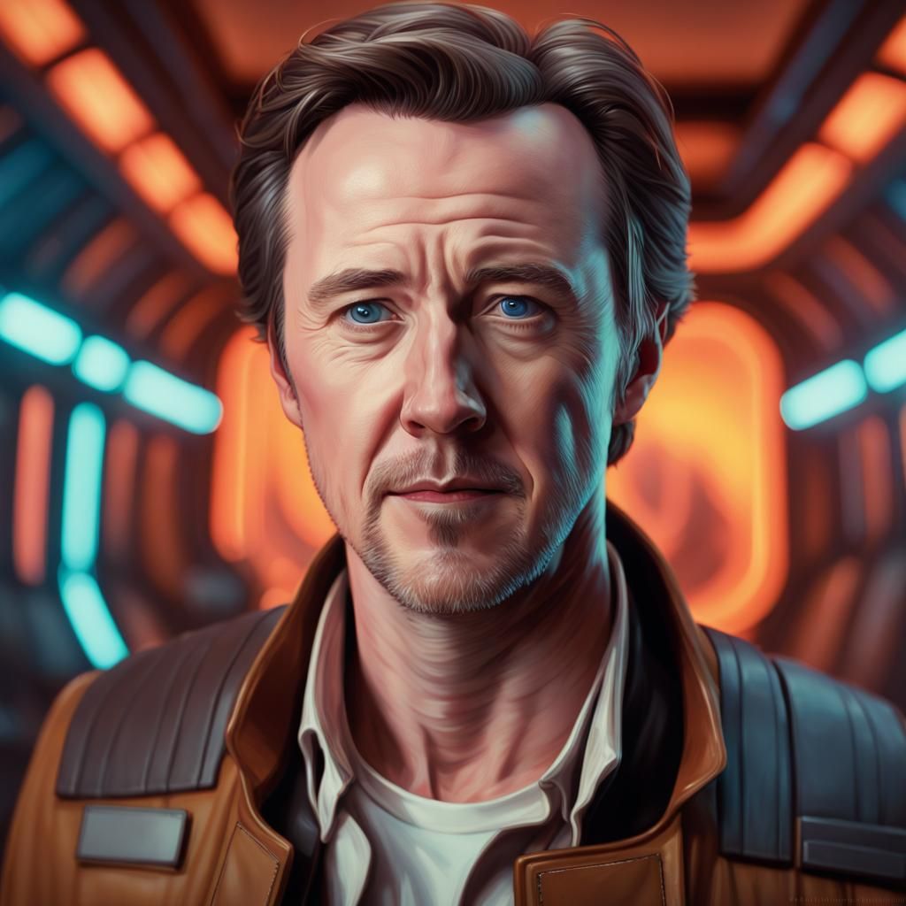 Edward Norton as Han Solo in Wes Anderson Style