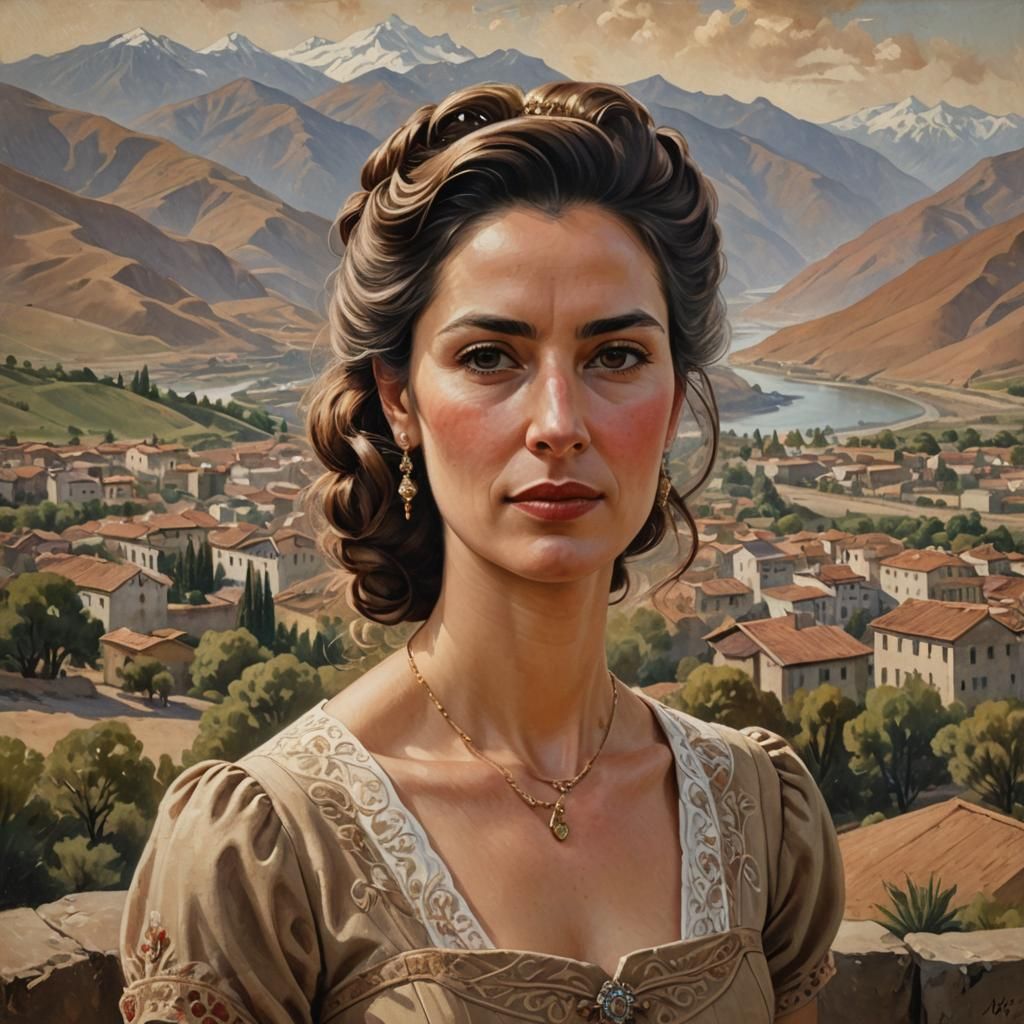 Elegant Portrait of Chilean Woman in 1940s Style
