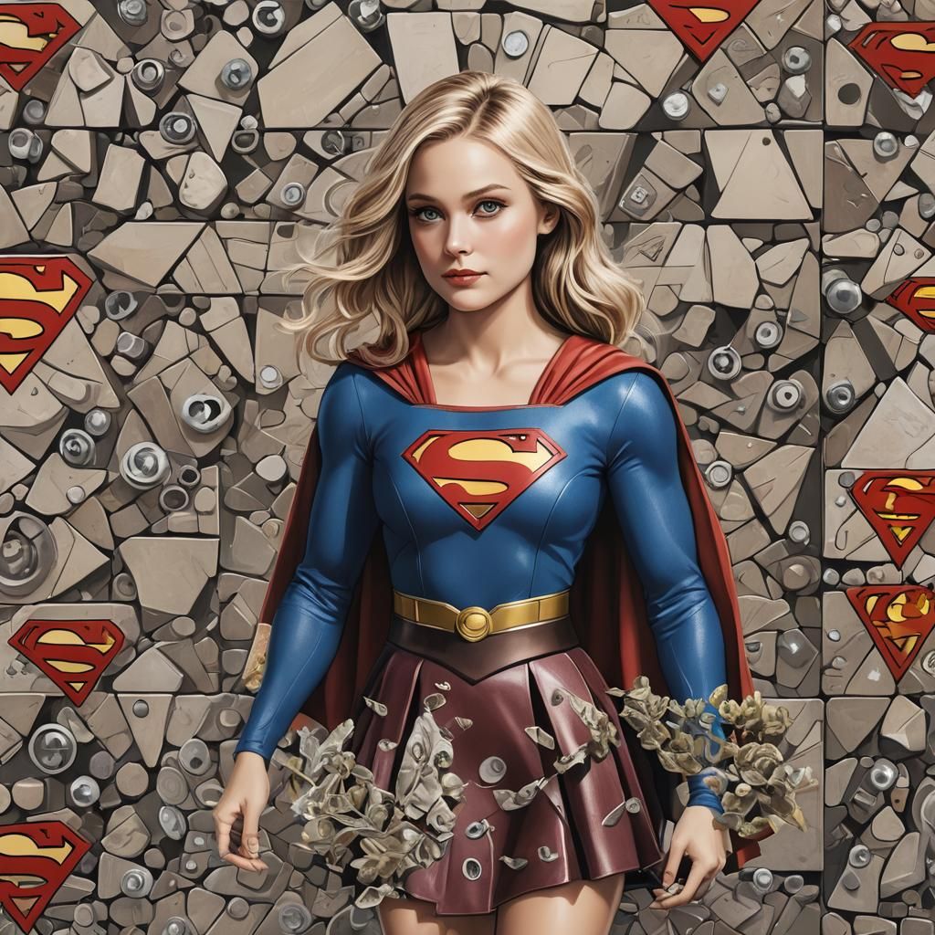 Bioluminescent Chibi Superheroine Portrait in Anime Style