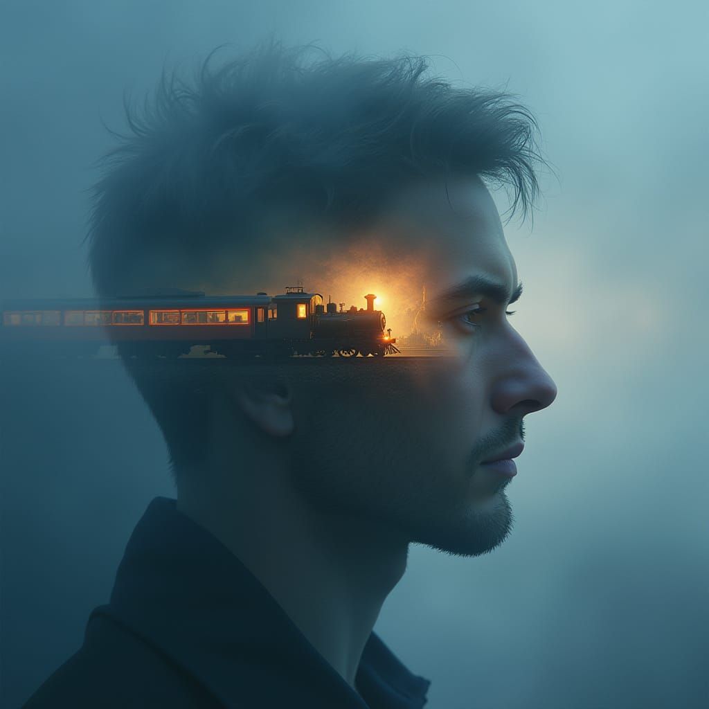 Dreamy Train Ride Reflected in Mind's Eye