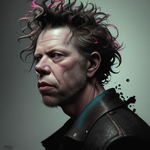 Tom Waits Portrait in Rembrandt Style