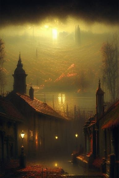 Iridescent Ethereal Mist in Synthwave Style