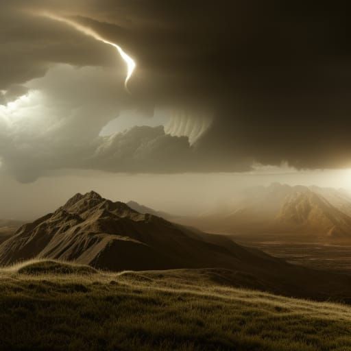 Epic Storm: Lightning and Thunder in Digital Painting