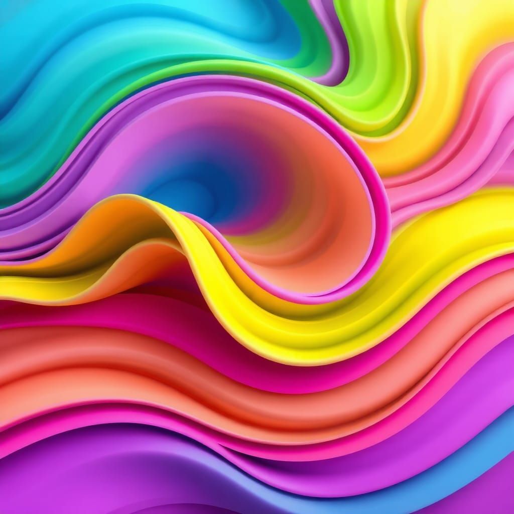 Abstract Wavy Lines in Vibrant Colors